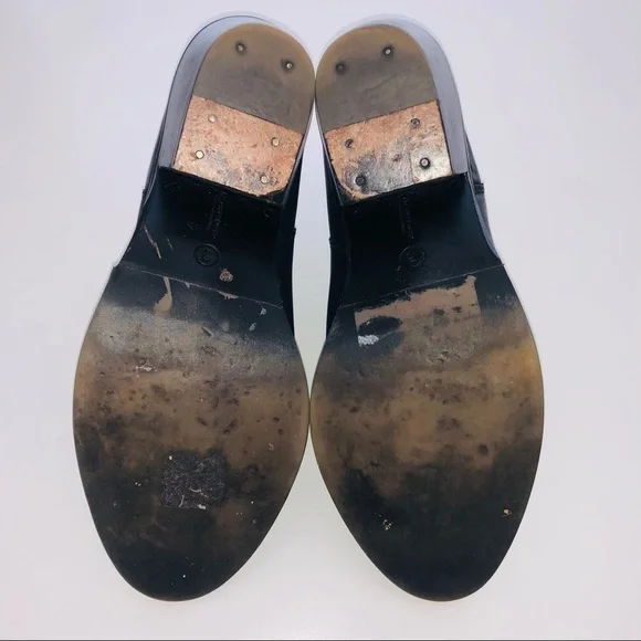 All Saints Black Leather Utilitarian Western Ankle Boots/Booties size 40 | US 10 - Picture 11 of 13